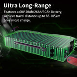 60V 5600W Dual Drive Electric Scooter 80km/h Foldable with Seat