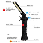 LED Tactical Flashlight USB Rechargeable Torch Waterproof Magnetic