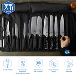 XYj Stainless Steel Knives Set Professional Chef Knife Tool Kit With Roll Bag Scissors Sharpening Bar