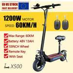 13inch Tire Fast Speed 100km/h Power Motor Scooter Long Range Easy Folding