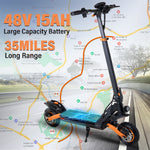 600W Super Motor Up To 50KM/H Off Road Tires Electric Scooter 48V 15AH Disc Brakes