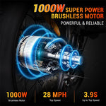 20 Inch 4.0 Fat Tire Moped Bicycle 1000W Brushless Motor 48V 13AH Lithium Battery