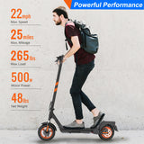 Electric Scooters 10 Inch Smart Skateboard 500W Motor 35 KM/H Max Speed Shock Absorption Folded E-Scooter