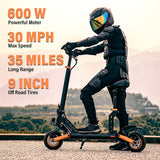 600W Super Motor Up To 50KM/H Off Road Tires Electric Scooter 48V 15AH Disc Brakes