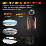 20 Inch 4.0 Fat Tire Moped Bicycle 1000W Brushless Motor 48V 13AH Lithium Battery