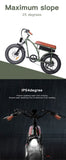 20 Inch 4.0 Fat Tire Moped Bicycle 1000W Brushless Motor 48V 13AH Lithium Battery