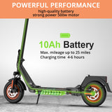 Electric Scooters 10 Inch Smart Skateboard 500W Motor 35 KM/H Max Speed Shock Absorption Folded E-Scooter