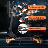 600W Super Motor Up To 50KM/H Off Road Tires Electric Scooter 48V 15AH Disc Brakes