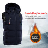 9 Areas Heated Hooded Vest Waterproof