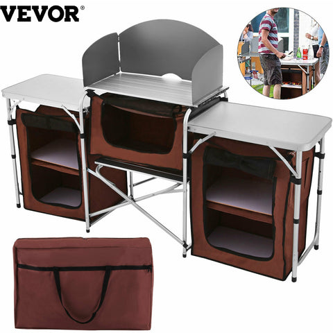 Foldable Outdoor Kitchen Table With Storage - activityasset