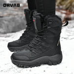 Leather Combat Boots for Men and Women Military Snow Boots