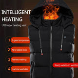 9 Areas Heated Hooded Vest Waterproof