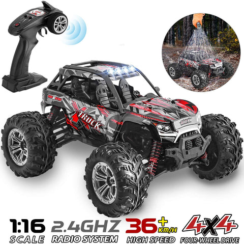 4WD IPX4 Waterproof RC Monster Truck Rock Crawler with Headlights