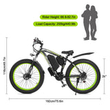 Electric Mountain Bike with Dual 500W Motors 31.1MPH 43.5 Miles Commuter Bicycle 48V 17.5Ah Battery MAX 50 km/h