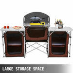 Foldable Outdoor Kitchen Table With Storage - activityasset