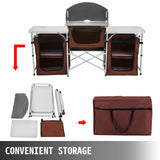 Foldable Outdoor Kitchen Table With Storage - activityasset