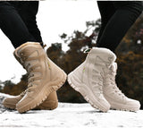 Leather Combat Boots for Men and Women Military Snow Boots