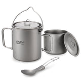 3 Pieces Titanium 750ml Pot Cookware Set - activityasset