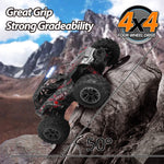 4WD IPX4 Waterproof RC Monster Truck Rock Crawler with Headlights