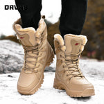 Leather Combat Boots for Men and Women Military Snow Boots