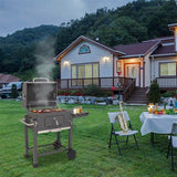 Square Charcoal Trolley Barrel Barbecue Grill - activityasset