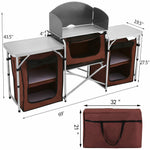 Foldable Outdoor Kitchen Table With Storage - activityasset