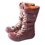 Strap-Accent Washed PU Leather Flat Winter Warmth Women Boot With Plus Size