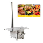 Portable Stainless Steel Wood Stove Double-walled With Heating and Cooking Capability