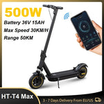 500W Electric Scooter 30KM/H Max Speed 50KM Range 36V 15AH Pneumatic Tire Smart Scooter with APP