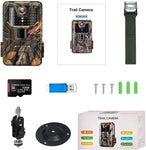 Trail Camera 36MP 1080P Game 120 Detection Range IP66 Waterproof No Glow Night Vision 75ft Trigger Distance