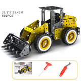 RC Tracked Dump Truck DIY Stainless Steel Assemble Forklift Bulldozer Crane Vehicle Metal RC Car Model Kid