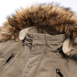 Winter Coat Hooded Fur Collar Men Warm Jacket Detachable Hat