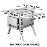 Tent Wood Stove Stainless Steel W/Folding Pipe