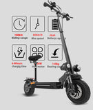 Dual Motor Electric Scooter with Seat 100KM Long Range  60KM/H High-Speed 10-Inch Pneumatic Tires Foldable