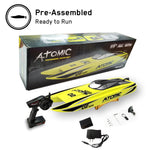 Atomic 45mph High-Speed Lake Racing Remote Control RC Boat 2.4Ghz  with ABS Unibody Blow Plastic Hull