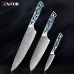 Steel Kitchen Knives Set Abalone Handle