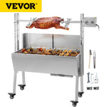 Electric Roaster Grill 2 in-1 BBQ Rotisserie W/ Lockable Wheels for Roasting