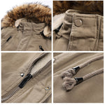 Winter Coat Hooded Fur Collar Men Warm Jacket Detachable Hat