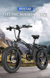 Folding Electric Bicycle Fat Tire Mountain  Ebike 20 Inch