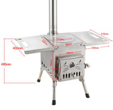 Portable Stainless Steel Wood Stove Double-walled With Heating and Cooking Capability