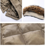 Winter Coat Hooded Fur Collar Men Warm Jacket Detachable Hat