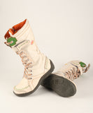 Long Warm Leather Women Winter Boots With Solid Color Hand Stitching