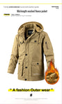 Winter Parka Men Fleece Thick Warm Hooded Military Jacket