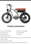 20 Inch 4.0 Fat Tire Moped Bicycle 1000W Brushless Motor 48V 13AH Lithium Battery