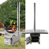 Portable Stainless Steel Wood Stove Double-walled With Heating and Cooking Capability