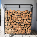 Extra Large Tall Outdoor Firewood Rack with Cover Heavy Duty