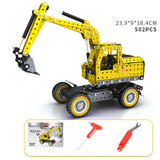 RC Tracked Dump Truck DIY Stainless Steel Assemble Forklift Bulldozer Crane Vehicle Metal RC Car Model Kid