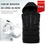 9 Areas Heated Hooded Vest Waterproof