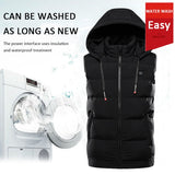 9 Areas Heated Hooded Vest Waterproof