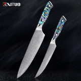 Steel Kitchen Knives Set Abalone Handle